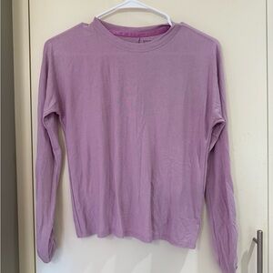 Athleta Lavender Long Sleeve Top Girls size Large (12)